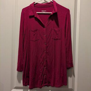 Merona Button-Downs, Raspberry and Black